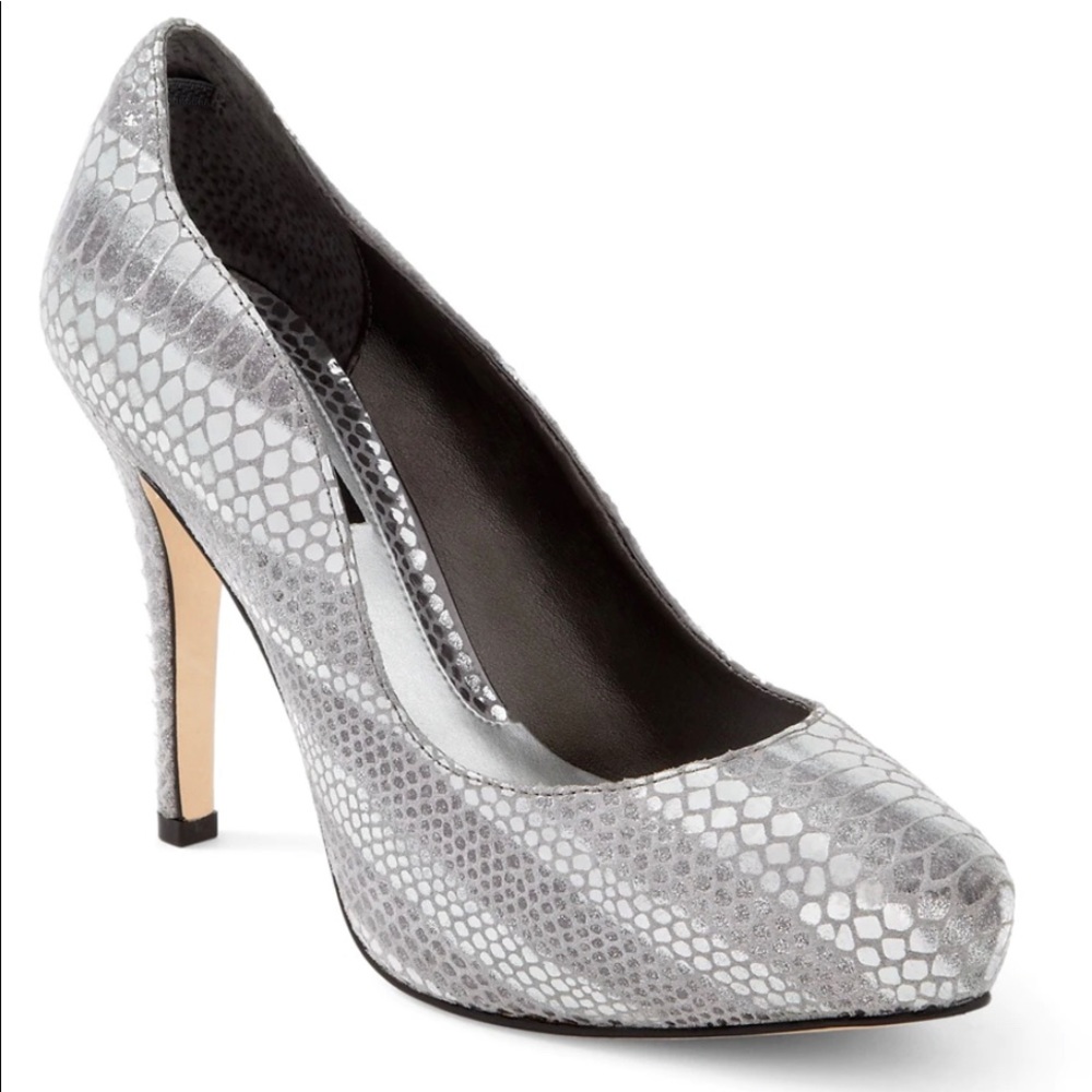 WHBM Printed Metallic Snake Heels 9.5